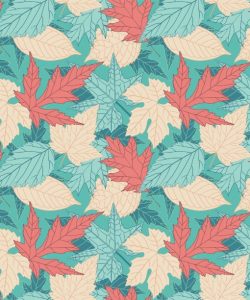 Leaves on Blue Background